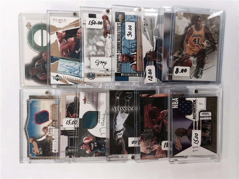 Lot of 13 Basketball Autograph & Relic Cards with Tracy McGrady